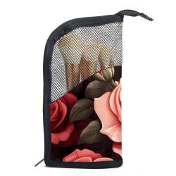 Reise Kulturbeutel,kleine Make up Tasche,Bunte Rosenblumen Kunstillustration von GIAPB