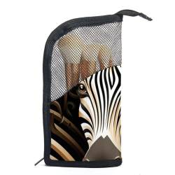 Reise Kulturbeutel,kleine Make up Tasche,Tierisches Zebra Textur Kunstmuster von GIAPB
