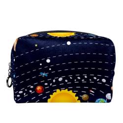 Reise Kulturbeutel für Frauen,kleine Make up Tasche,Milchstraße Galaxie Sonne Planet Pattern von GIAPB