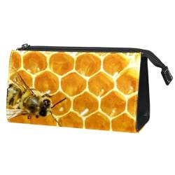 Reise Kulturbeutel für Frauen,kleine Make up Tasche,Tierisches Bienenmuster von GIAPB