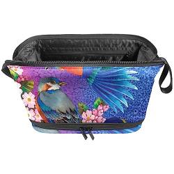 Reise Make up Tasche,Make up Organizer Tasche,Make up Taschen für Frauen,Frühlings Sommer Blauer Vogel von GIAPB