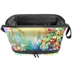 Reise Make up Tasche,Make up Organizer Tasche,Make up Taschen für Frauen,Kunst Herbst Bunte Blume von GIAPB