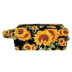 Reise Make up Tasche,Make up Organizer Tasche,Make up Taschen für Frauen,Sommer Sonnenblumen Blume von GIAPB