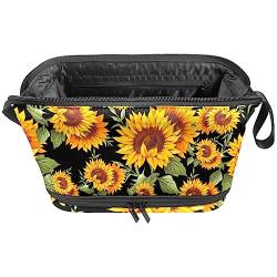 Reise Make up Tasche,Make up Organizer Tasche,Make up Taschen für Frauen,Sommer Sonnenblumen Blume von GIAPB