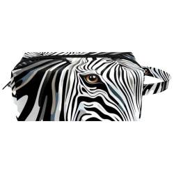 Reise Make up Tasche,Reise Kulturbeutel für Frauen,Tierische Zebra Textur Kunstillustration von GIAPB