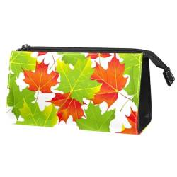 Schminktasche für Damen,Kulturtasche für Herren,Herbst Rot Grün Blätter Pflanzen Muster von GIAPB