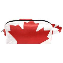 Schminktasche für Damen,Kulturtasche für Herren,Kanadische Flagge verlässt Muster von GIAPB