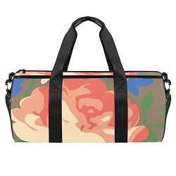 Sporttasche für Damen,Reisetasche,Übernachtungstasche,Trainingstasche,Aquarell rote Blume von GIAPB