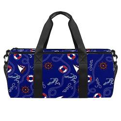 Sporttasche für Damen,Reisetasche,Übernachtungstasche,Trainingstasche,Blauer Hintergrund des Ankerruders von GIAPB