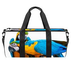 Sporttasche für Damen,Reisetasche,Übernachtungstasche,Trainingstasche,Blauer Papageienvogel von GIAPB