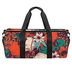 Sporttasche für Damen,Reisetasche,Übernachtungstasche,Trainingstasche,Botanisches Blumenmuster von GIAPB