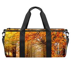 Sporttasche für Damen,Reisetasche,Übernachtungstasche,Trainingstasche,Herbstbäume Hintergrund von GIAPB