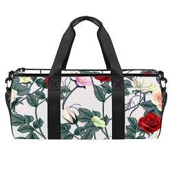 Sporttasche für Damen,Reisetasche,Übernachtungstasche,Trainingstasche,Kunstfrühlingsfarbene Rosen von GIAPB