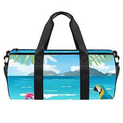 Sporttasche für Damen,Reisetasche,Übernachtungstasche,Trainingstasche,Papageienvogel Flamingo von GIAPB