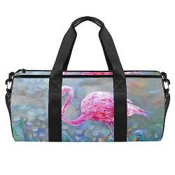 Sporttasche für Damen,Reisetasche,Übernachtungstasche,Trainingstasche,Tierische Flamingo Kunst von GIAPB