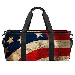 Sporttasche für Damen,Reisetasche,Übernachtungstasche,Trainingstasche,Vintage Bild amerikanische Flagge von GIAPB