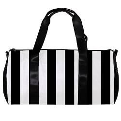 Turnbeutel für Damen,Reisetasche,Turnbeutel für Herren,Sporttasche,Schwarz weißes Streifenbild von GIAPB