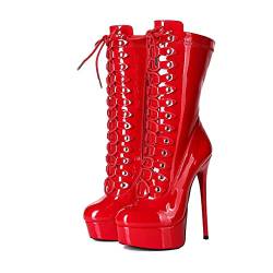 GIARO MIATLA Premium High-Heels für Damen - Elegante Stöckelschuhe - Damenschuhe mit hohem Absatz - verführerische Schuhe mit Stilettoabsatz - Pumps in 4 Farben (Rot Glanz, Numeric_46) von GIARO