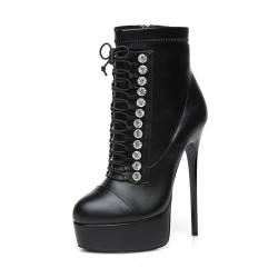 GIARO Premium High-Heels für Damen - Elegante Stöckelschuhe - Damenschuhe mit hohem Absatz - verführerische Schuhe mit Stilettoabsatz - Pumps erhältlich in 3 Farben (Schwarz Matt, Numeric_43) von GIARO