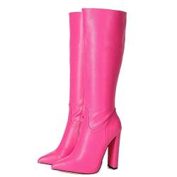 GIARO TAKEN Premium Stiefel für Damen - elegante High-Heels - Kniestiefel mit hohem Absatz - Damenstiefel - Stöckelschuhe für Frauen - erhältlich in 11 Farben (Fuchsia, numeric_45) von GIARO