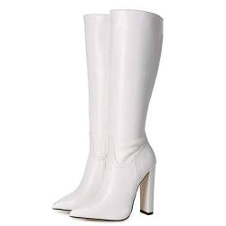 GIARO TAKEN Premium Stiefel für Damen - elegante High-Heels - Kniestiefel mit hohem Absatz - Damenstiefel - Stöckelschuhe für Frauen - erhältlich in 11 Farben (Weiß, numeric_39) von GIARO
