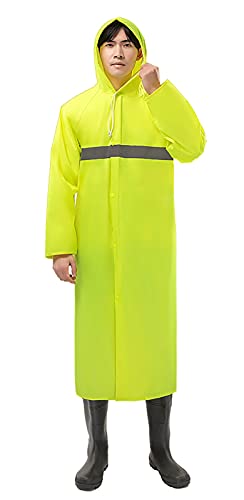 GIBZ Lange Ganzkörper Regenmäntel Männer und Frauen Erwachsene Wasserdichte Verdickte Poncho Jacke Reißfest Atmungsaktiv Regencape für Outdoor Camping Wandern Grün 4XL von GIBZ