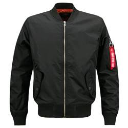 GIBZ Stehkragenjacke Jugend Herren Dünne Motorradjacke Schwarz 4XL von GIBZ