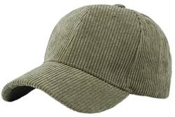 GIBZ Unisex Baseball Cap aus Cord Klassische Warme Wintermütze Mütze mit Krempe zum Laufen im Freien, Grün von GIBZ