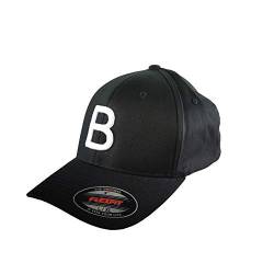 GIDUTEX Flexfit Original Schwarze Basecap Baseball Cap Wooly Combed Mütze inkl. Initial Buchstaben in 3D Stick weiß (L/XL, B) von GIDUTEX