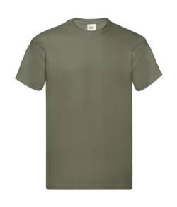 GIDUTEX Herren Tshirt by Fruit of The Loom Original T T-Shirt 4er Pack (DE/NL/SE/PL, Alphanumerisch, XL, Regular, Regular, Classic Olive 4er) von GIDUTEX