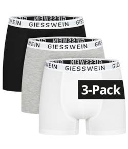 GIESSWEIN Boxershorts Herren - Bio Baumwoll Unterhosen Männer 3er Pack, ohne Etikett und extra weicher Stoff, Unterwäsche für Herren, Men’s Boxers Größen S-3XL von GIESSWEIN