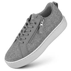 GIESSWEIN Wool Zip Sneaker - Merinowolle - Damen Schuhe elegant und bequem - Plateau Sneaker Damen - mit seitlichem Reißverschluss - Business Schuhe von GIESSWEIN