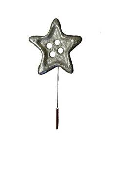 Giftsforall FT387 Stern-Knopf, 2,8 cm, englisches Zinn auf Krawattennadel, Mütze, Schal, Kragen, Hartzinn von GIFTSFORALL