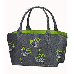 GILDE Shoppingbag 'Dillblüte' aus Filz, 41 cm, hellgrau-dunkelgrau, Sortiert von GILDE