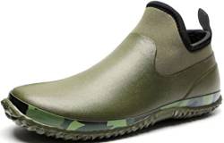 GILKUO Gummistiefel Herren Kurz Kurzschaft Gummistiefeletten Gartenstiefel Wasserdicht Regenstiefel Halb Halbhohe Männer Grün Größe 42 von GILKUO