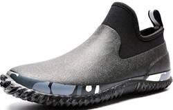 GILKUO Gummistiefel Herren Kurz Kurzschaft Gummistiefeletten Gartenstiefel Wasserdicht Regenstiefel Halb Halbhohe Männer Schwarz Größe 43 von GILKUO