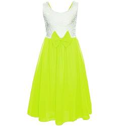 GILLSONZ PK-IT91 Mädchen Party Freizeit Sommer Kleid (as3, Numeric, Numeric_128, Numeric_134, Regular, Neongelb) von GILLSONZ