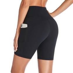 GIMDUMASA Kurze Sporthose Damen Hohe Taille Leggings Blickdicht Kurz Radlerhose Laufhose Yogahose Tights mit Taschen für Damen Sport Training Gym Fitness Yoga GI371 von GIMDUMASA