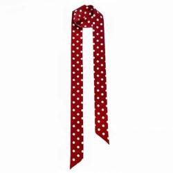 Damen Satin Gürtel 5cm x 195cm Band Imitated Silk Lange Schal Kleid Bund Hut Zubehör (Claret Polka Dot) von GIMIRO