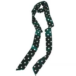 Damen Satin Gürtel 5cm x 195cm Band Imitated Silk Lange Schal Kleid Bund Hut Zubehör (Green Polka Dot) von GIMIRO