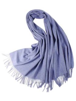 GIMIRO 200x60cm Schal Kaschmir-ähnlicher Schal mit Quasten Baumwolle Polyester Mischung Winter Warm Neckcarves Party Mode Accessoires (Lavender) von GIMIRO