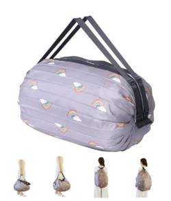 GIMIRO Multifunktionale Faltbare Tasche Reise Duffel Rucksack Handtasche Schultertasche Große Kapazität Einkaufstaschen Sport Fitness Taschen (Grayish Purple Rainbow) von GIMIRO