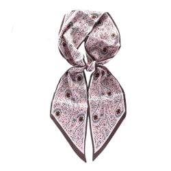 GIMIRO Satin Seidenschal 148 x 13,5 cm Krawatte Double Layer Bund für Blazer, Mantel, Kleid (Pink Floral) von GIMIRO