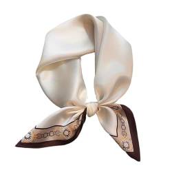 GIMIRO Schal aus imitierter Seide [53 x 53cm] Quadratische Schals Impressionismus-Muster Vintage-Schal für Büroarbeit oder lässigen Bund (White - Classical) von GIMIRO