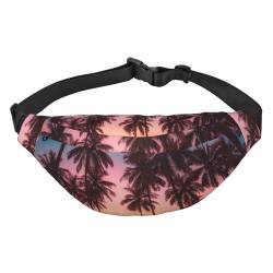 Coconut Palm Trees Sunset Waist Pack for Running Fanny Pack for Women and Men Crossbody Belt Bag Bum Bag, mehrfarbig, Einheitsgröße, Kuriertasche von GIMMAV