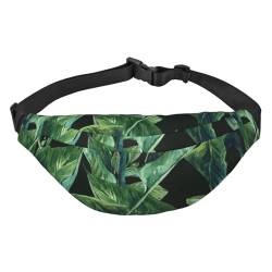 Cool Green Tropical Leaves Waist Pack for Running Fanny Pack for Women and Men Crossbody Belt Bag Bum Bag, mehrfarbig, Einheitsgröße, Kuriertasche von GIMMAV