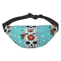 Sugar Skulls Pattern Waist Belt Bag for Women Men, Fanny Pack Crossbody Bag for Travel Running Belt Pouch Bum Bag, Mehrfarbig, Einheitsgröße von GIMMAV