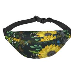 Sunflowers and Wild Flowers Crossbody Fanny Pack for Women Men Fashion Waist Pack Belt Bag for Hiking Running Travel, Mehrfarbig, Einheitsgröße von GIMMAV
