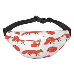 Wild Animals Red Foxes Waist Pack for Running Fanny Pack for Women and Men Crossbody Belt Bag Bum Bag, Mehrfarbig, Einheitsgröße von GIMMAV