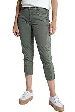 Gina Laura Damen Bermuda Tina, Papertouch, Saum Zipper Hose, lodengrün, 40 von GINA LAURA